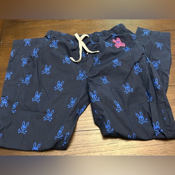 Psycho Bunny Navy PJs pants with Blue Accents EUC - Picture 1 of 3